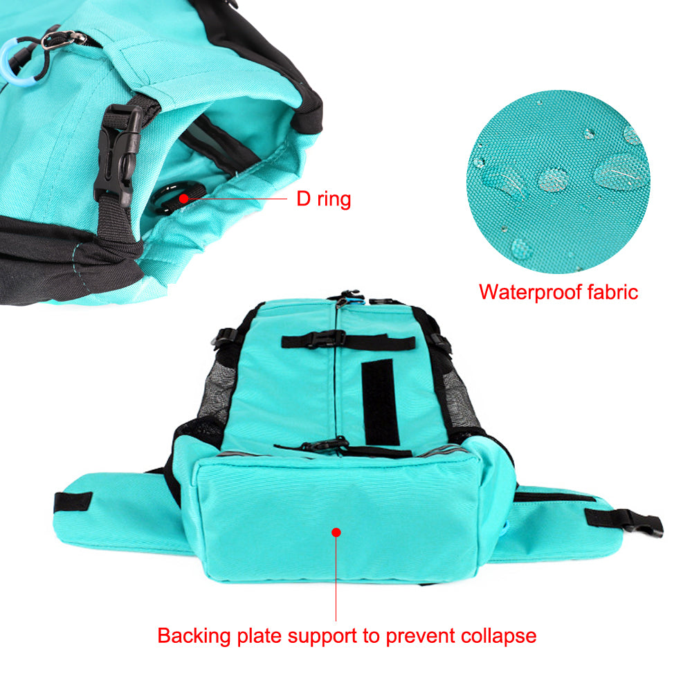 Robuuste en waterdichte hondendraagtas. Rugtas voor veilige en comfortabele wandelingen